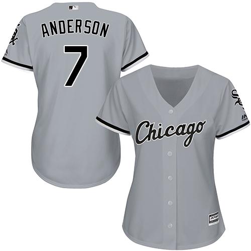 White Sox #7 Tim Anderson Grey Road Women's Stitched MLB Jersey